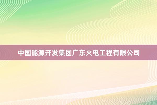 中国能源开发集团广东火电工程有限公司